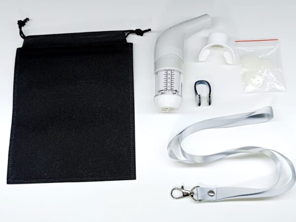 Estojo do Treinador Respiratório Portátil InnovaGoods com acessórios completos para reabilitação pulmonar