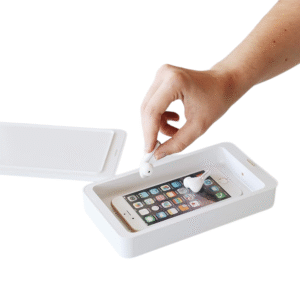 Caixa esterilizadora UV para telemóveis, chaves e óculos – higienização sem produtos químicos