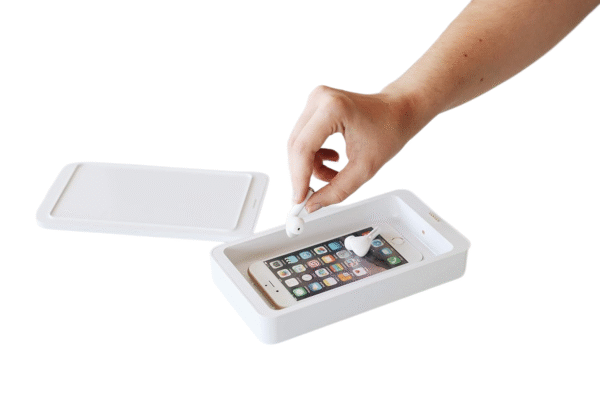 Caixa esterilizadora UV para telemóveis, chaves e óculos – higienização sem produtos químicos