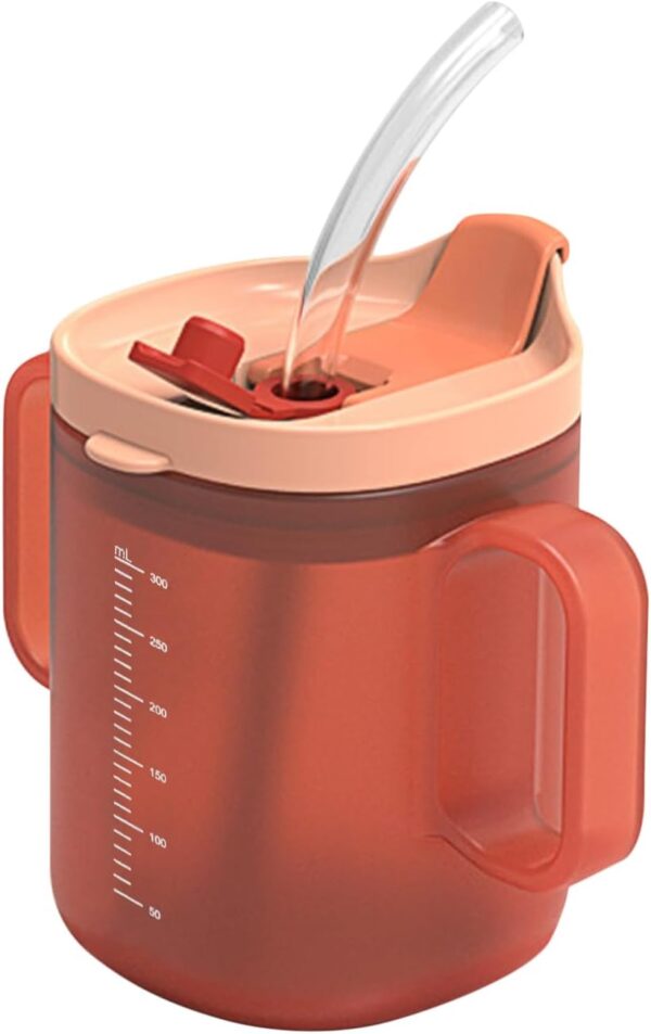 Caneca anti-asfixiante com palhinha e alças largas para idosos e pessoas com mobilidade reduzida