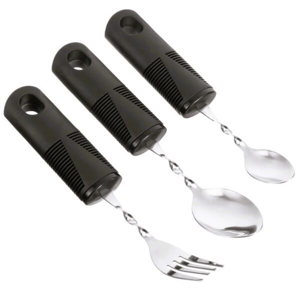 Kit de talheres adaptados flexíveis para idosos e pessoas com mobilidade reduzida