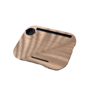Mesa de colo com alça, almofada e suporte para caneca
