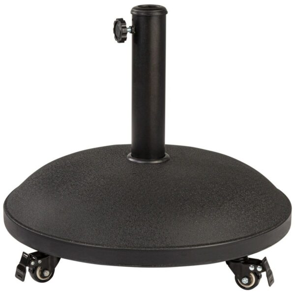 Base de Guarda-Sol com Rodas – Mobilidade, Estabilidade e Resistência Base para guarda-sol com rodas em resina resistente e suporte ajustável