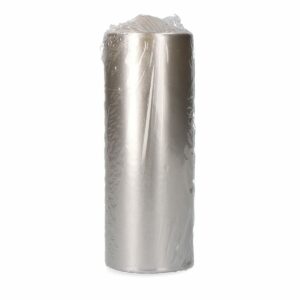 Vela decorativa pilar metálica prateada com acabamento sofisticado, luz suave e aroma agradável, ideal para idosos