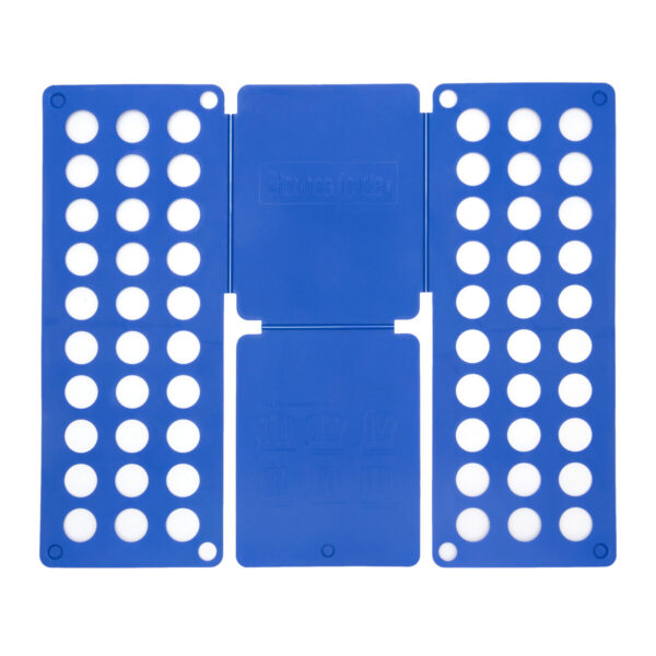 Dobrador de Roupa Azul InnovaGoods – Prático e Dobrável Dobrador de roupa azul InnovaGoods aberto com superfície perfurada