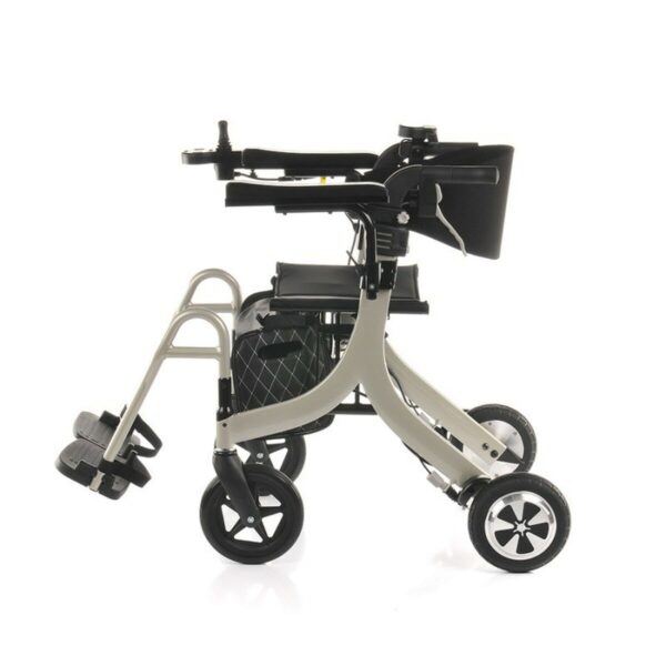 Cadeira elétrica dobrável para idosos Cadeira de rodas elétrica dobrável para idosos com mobilidade reduzida, leve e segura.
