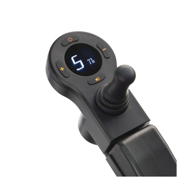 Botão de velocidade cadeira elétrica dobrável para idosos Botão de controlo de velocidade em cadeira elétrica dobrável para idosos, simples e seguro de usar.