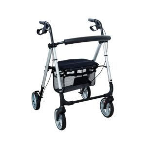 Andador de rodas manual Armedical AR-006 para idosos, com assento acolchoado, cesto removível e travões de segurança