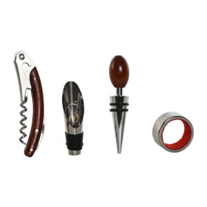 Acessórios para vinho Home ESPRIT – saca-rolhas, corta-gotas, anel antigota e vertedor