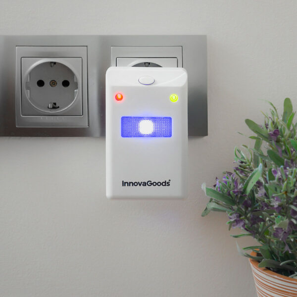 Repelente Ultrassónico InnovaGoods para Insetos e Roedores Repelente ultrassónico InnovaGoods ligado na tomada, afasta insetos e roedores sem químicos