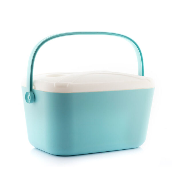 Geleira Koolty Portátil Rígida 20L – Ideal para idosos Geleira Koolty Portátil Rígida 20L turquesa com alça ergonómica para idosos