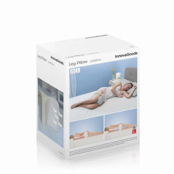 Caixa de Almofada Ortopédica InnovaGoods Mulher idosa a dormir confortavelmente com almofada ortopédica para pernas com fita de fixação