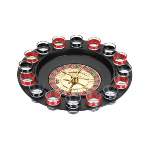 Jogo de Bebida Casino Roleta – Diversão com Estilo Jogo de Bebida Casino Roleta com 16 copos numerados e roleta de vidro elegante