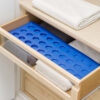 Organizador de gavetas modular azul – bandeja prática para arrumação de roupas e acessórios