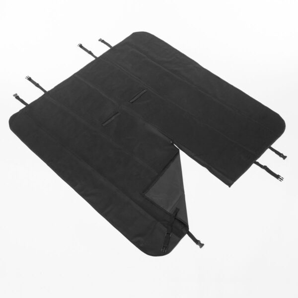 Capa Impermeável para Carro Dobrável - InnovaGoods Capa impermeável preta dobrada com fechos ajustáveis, ideal para carros de idosos com pets