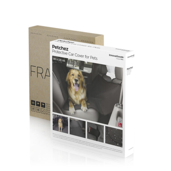 Embalagem Capa Impermeável para Carros com Pets - InnovaGoods Embalagem da capa impermeável para carro InnovaGoods com imagem de cão