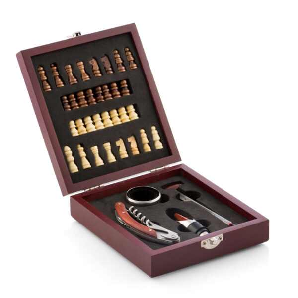Conjunto Vinho e Xadrez InnovaGoods – Presente Elegante e Completo Conjunto de vinho e xadrez InnovaGoods em caixa elegante, ideal como presente sofisticado para idosos