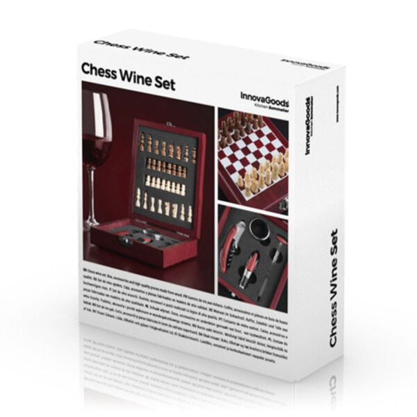 Conjunto Vinho e Xadrez InnovaGoods – Caixa Elegante de Presente Caixa de conjunto vinho e xadrez InnovaGoods, kit elegante ideal para presente e momentos de lazer