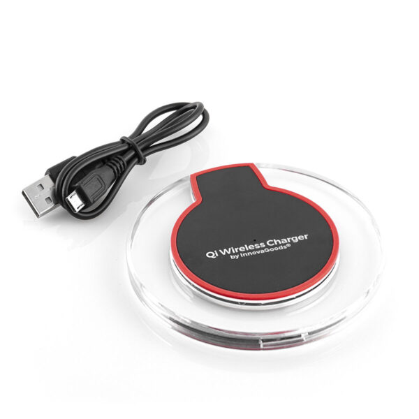Carregador Sem Fios Qi InnovaGoods – Prático e Seguro para Idosos Carregador sem fios Qi InnovaGoods, compacto e prático, ideal para idosos carregarem smartphones com autonomia