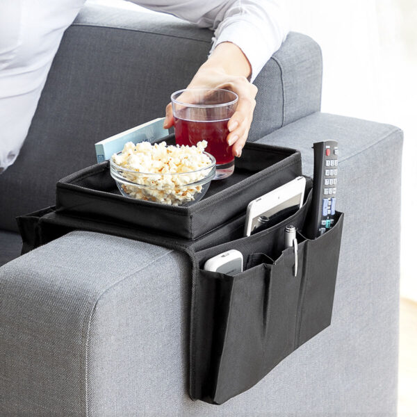 Bandeja Organizadora para Sofá InnovaGoods – Praticidade e Conforto no Dia a Dia Bandeja organizadora para sofá InnovaGoods com suporte para comandos e snacks