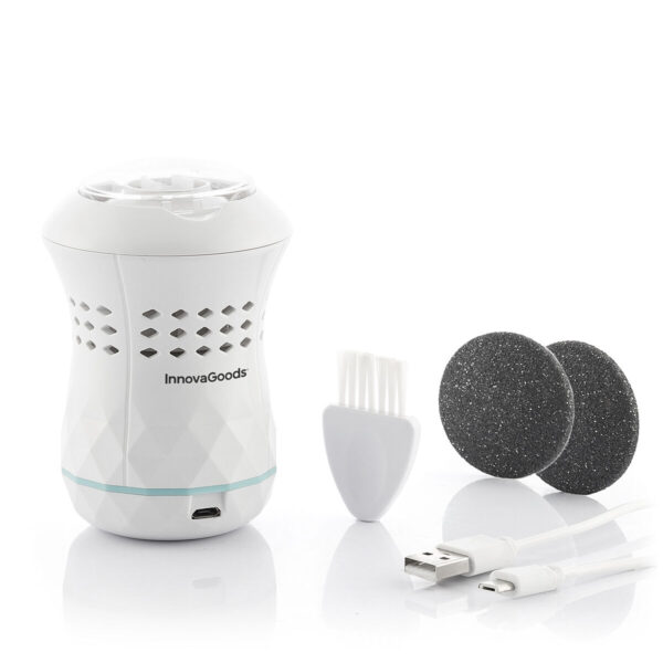 Lima Elétrica para Pés InnovaGoods – Remoção Suave de Calosidades com Aspirador Integrado Lima elétrica para pés InnovaGoods com aspirador integrado e acessórios