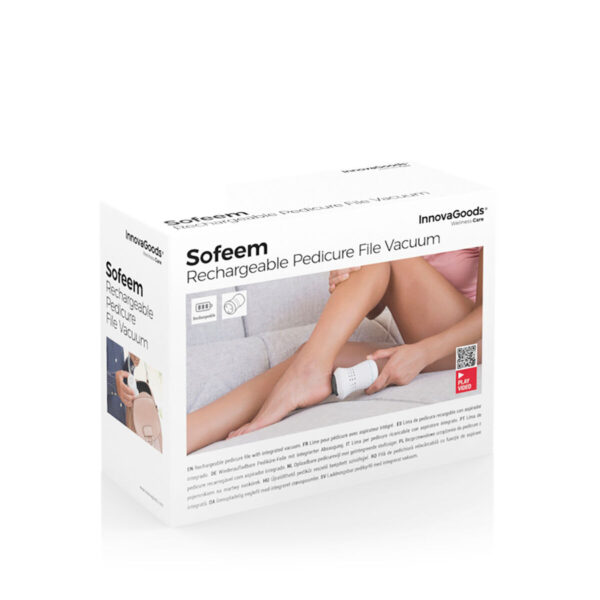 Lima Elétrica de Pedicure com Aspirador Recarregável – InnovaGoods Lima de Pedicure Recarregável com Aspirador para remover calos e pele morta