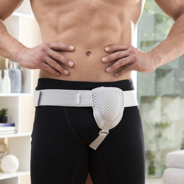 Cinta inguinal ajustável masculina – suporte de hérnia discreto e confortável
