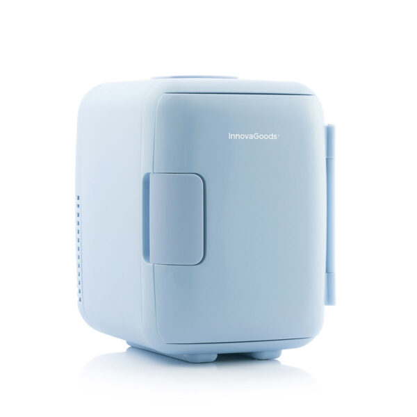 Mini Frigorífico Portátil 4L InnovaGoods – Função Quente e Frio para Cosméticos Mini Frigorífico Portátil InnovaGoods 4L fechado com função quente e frio para conservação de cosméticos e produtos de beleza
