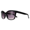 Óculos de sol femininos preto com lentes degradê roxo UV400, estilo clássico