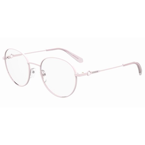 Armação Love Moschino MOL613-35JF220 feminina, formato oval em metal rosa, Ø52 mm Armação Feminina Love Moschino MOL613-35JF220 Ø52 mm Metal Rosa