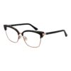Armação de óculos feminina Guess GU2945 54001, preto com dourado, metal + acetato, leve e ergonômica