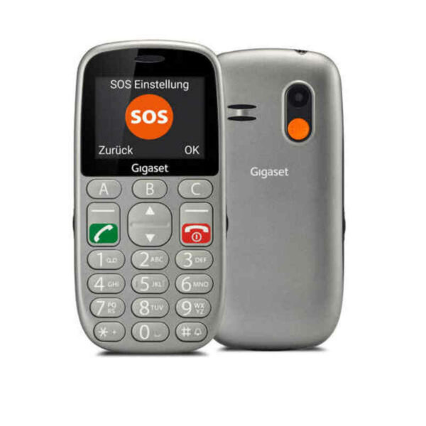 Gigaset GL390 – Telemóvel 2,2" com SOS Telefone Gigaset GL390 cinzento com ecrã 2,2", teclas grandes e botão SOS