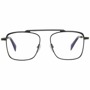Armação masculina Yohji Yamamoto YY3017 53002 retangular, leve e minimalista, pronta para lentes graduadas