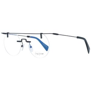 Armação masculina Yohji Yamamoto YY3015 49002 rimless com detalhe azul, leve e minimalista