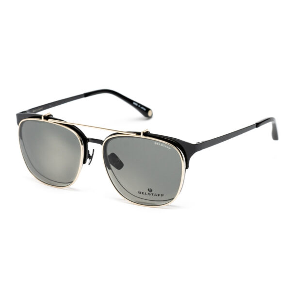 Óculos Belstaff HATCHER Clip On Preto Dourado Ø 55 mm Óculos Belstaff HATCHER Clip On Ø 55 mm preto e dourado com lentes cinzentas UV400