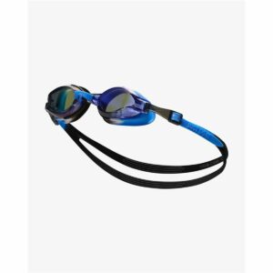 Óculos de Natação Nike Chrome – Azul (Tamanho Único) Óculos de natação Nike Chrome azuis com lentes espelhadas e tira dupla em silicone