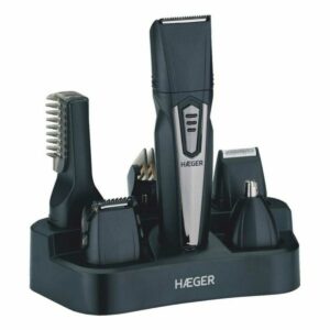 S7781518_0Haeger HC-03W.010A – Barbeador Elétrico 5 em 1 (Recarregável) Máquina de barbear Haeger HC-03W.010A 5 em 1 com base de carregamento e 5 cabeças