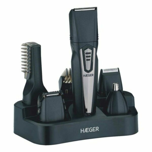 Máquina de barbear Haeger HC-03W.010A 5 em 1 com base de carregamento e 5 cabeças