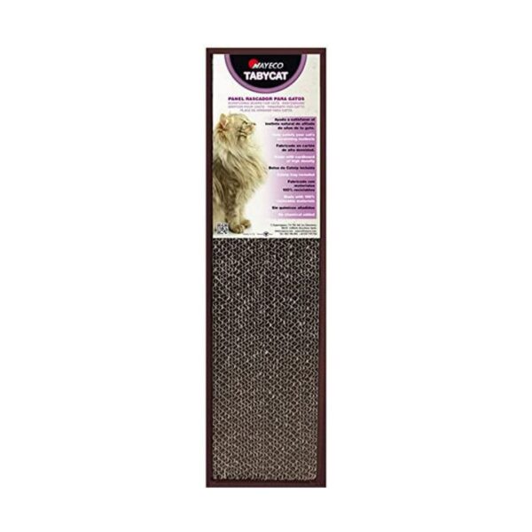 Nayeco TABY CAT – Arranhador de cartão corrugado 48×13×4 cm (castanho) Arranhador para gatos Nayeco TABY CAT castanho em cartão corrugado 48×13×4 cm com catnip