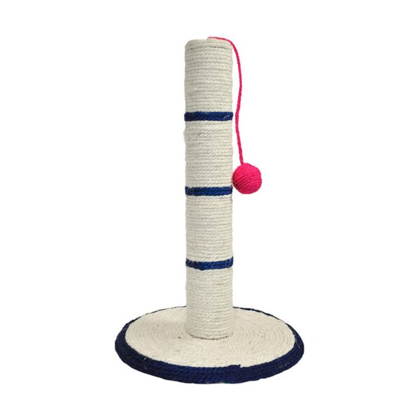 Arranhador Nayeco – Bege, poste de sisal com base circular Arranhador para gatos Nayeco bege com poste de sisal, base circular e bola pendente