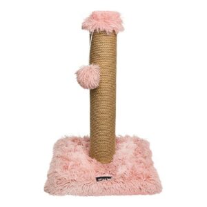 Arranhador Gloria Misuri – Poste de sisal rosa 39×39×80 cm Arranhador para gatos Gloria Misuri rosa com poste de sisal e bola pendente (39×39×80 cm)