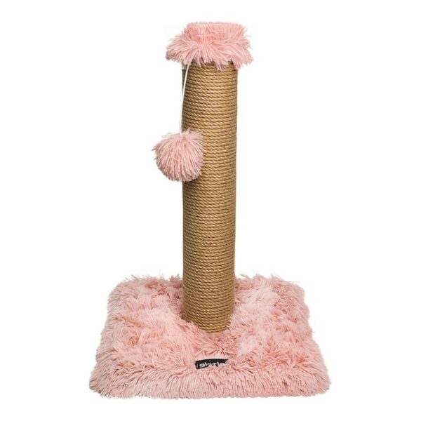 Arranhador Gloria Misuri – Poste de sisal rosa 39×39×80 cm Arranhador para gatos Gloria Misuri rosa com poste de sisal e bola pendente (39×39×80 cm)