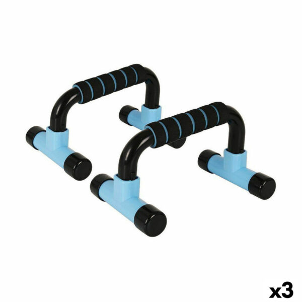 Suporte para Flexões LongFit Sport Azul Preto (3 Unidades) Suporte para flexões LongFit Sport azul e preto ergonómico com 3 unidades