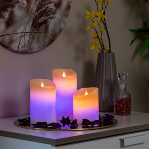 Velas LED Multicolor Efeito Chama InnovaGoods Velas LED multicolor com efeito chama e comando remoto InnovaGoods