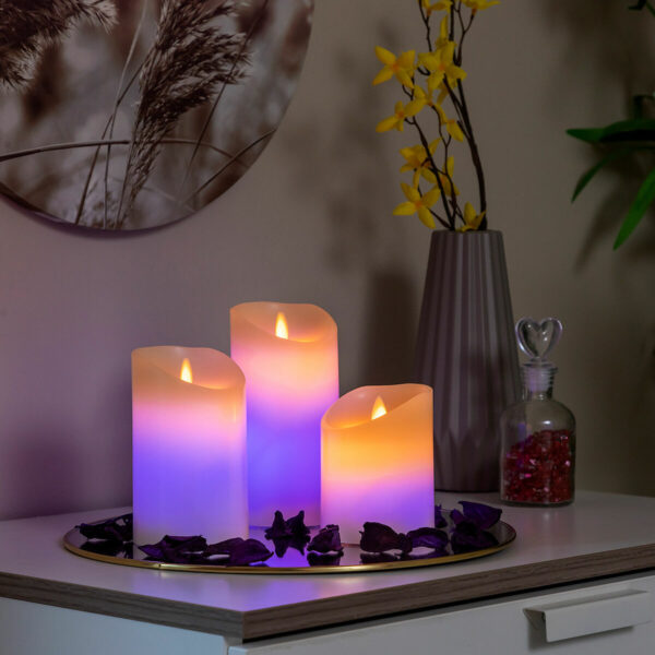 Velas LED Multicolor Efeito Chama InnovaGoods Velas LED multicolor com efeito chama e comando remoto InnovaGoods