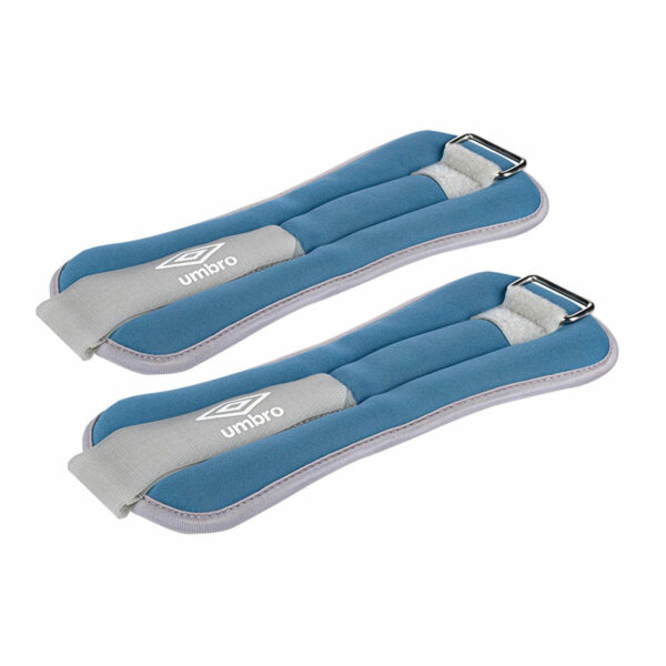 Pesos para Tornozelos Umbro 500 g Azul (2 Unidades) Pesos de tornozelo Umbro 500 g azul em nylon para fitness e fisioterapia (2 unidades)