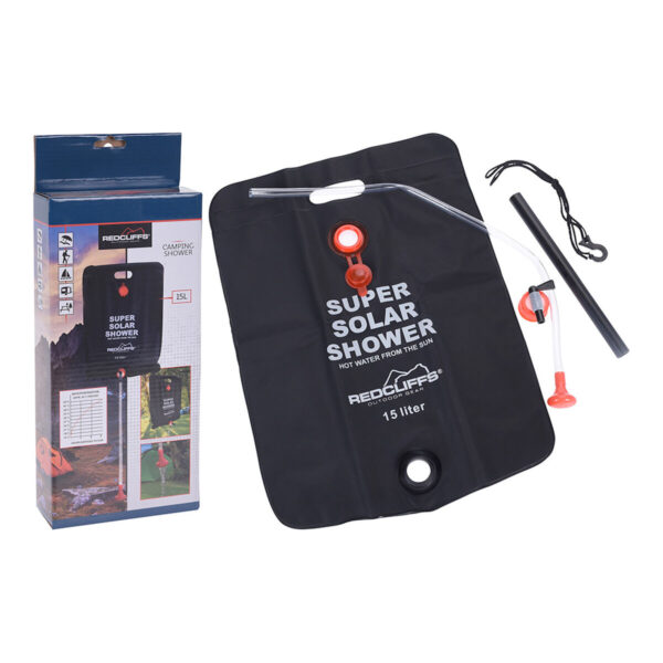 S7904475_0Chuveiro Portátil Redcliffs 15L para Campismo e Praia Chuveiro de campismo portátil preto Redcliffs 15L ideal para praia, viagens e atividades ao ar livre