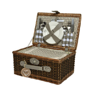 Conjunto de Piquenique 28 x 40 x 20 cm em vime Conjunto de piquenique em vime 28 x 40 x 20 cm com talheres e pratos incluídos