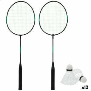 Set de Badminton Aktive 12 Unidades Set de Badminton Aktive com 2 raquetes e penas, ideal para lazer e exercício físico