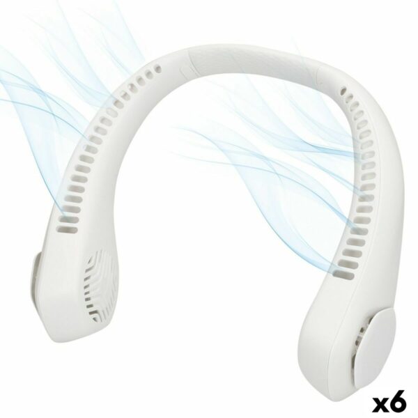 S8905544_0Ventilador de Pescoço Recarregável Aktive Branco Ventilador de pescoço recarregável branco Aktive, leve e portátil, ideal para idosos e uso diário